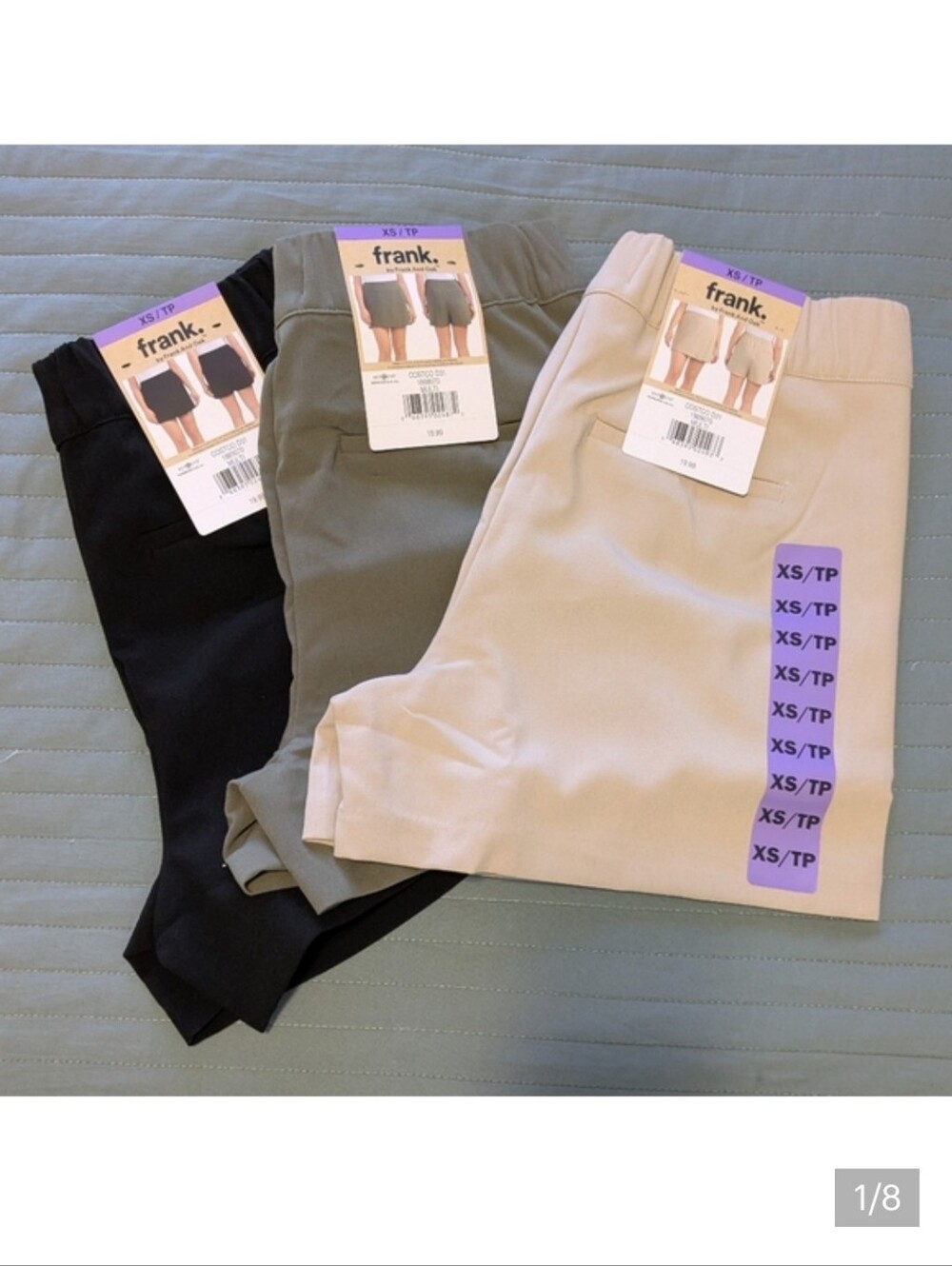 FRANK & OAK - (X1) Womens skort - Olive Green, Beige, Black - SIZE XS